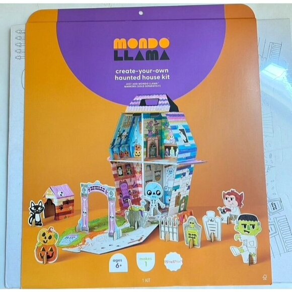 Target Halloween Color-Your-Own Haunted House Kit - Mondo Llama™ Cardboard SB - Picture 3 of 8